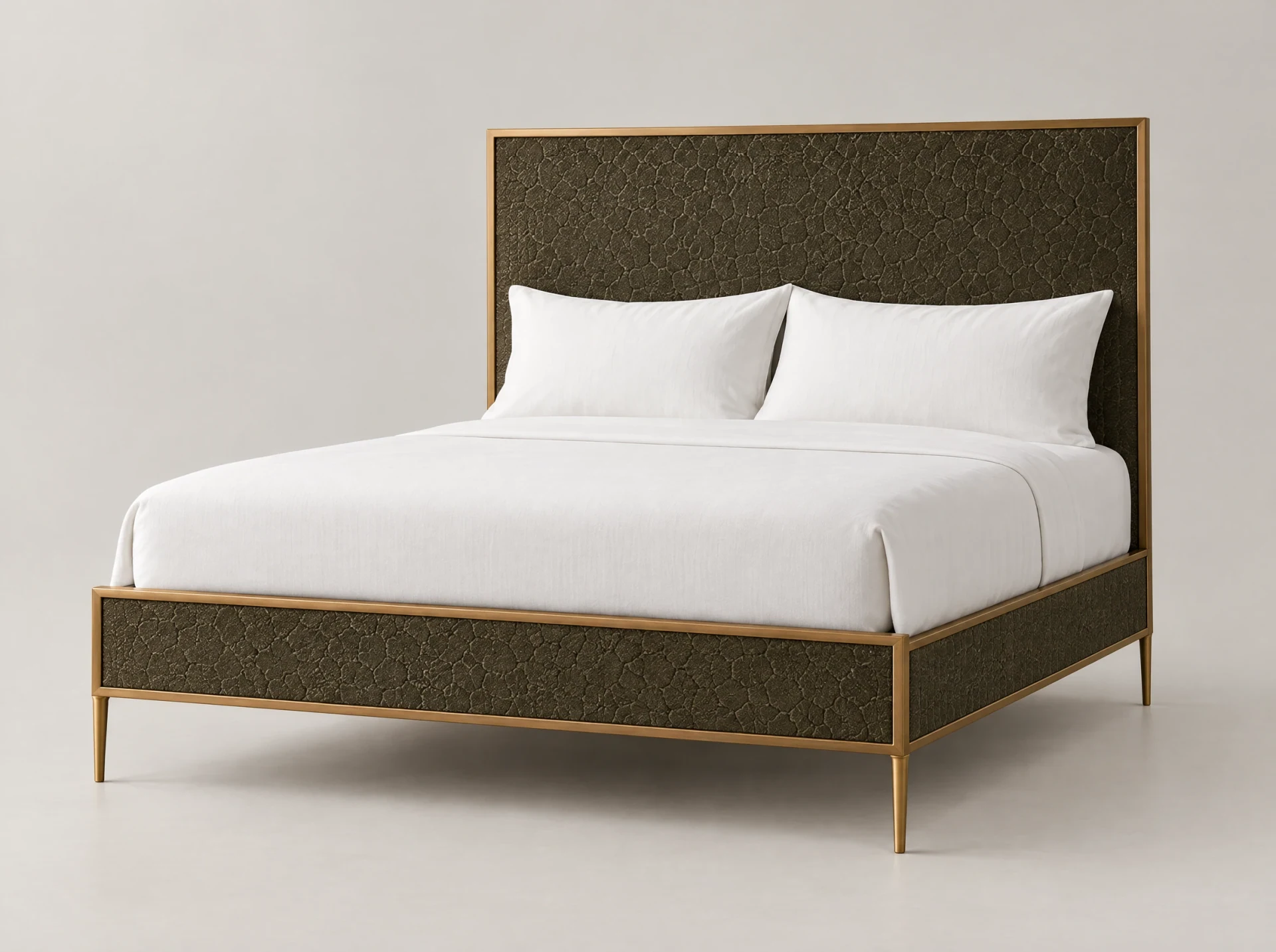 Jasmine Miller Crackle Leather & Metal Bed