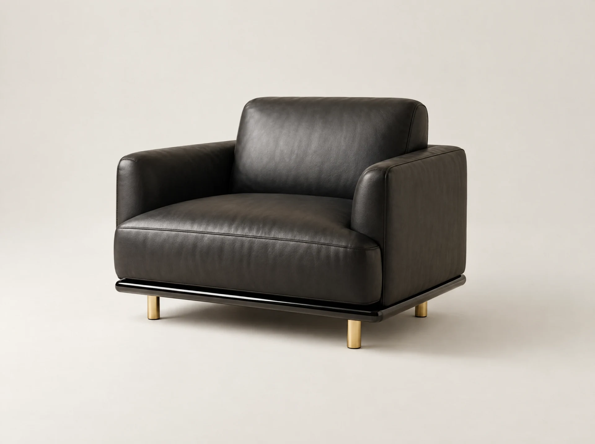 Jasmine Miller Leather & Gloss 1-Seater Sofa