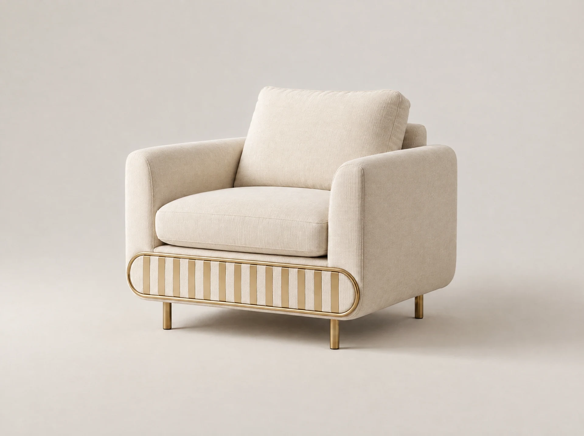 Jasmine Miller Linen & Stripes 1-Seater Sofa