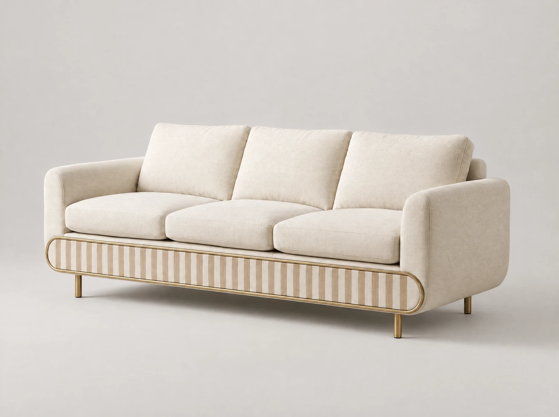 Jasmine Miller Linen & Stripes Sofa