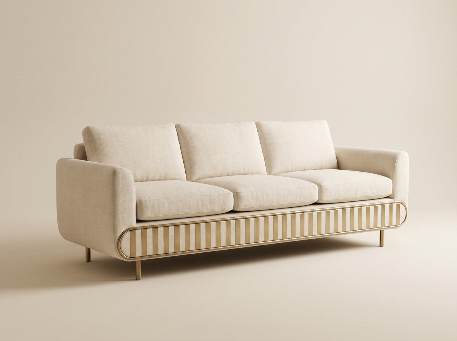 Jasmine Miller Linen & Stripes Sofa