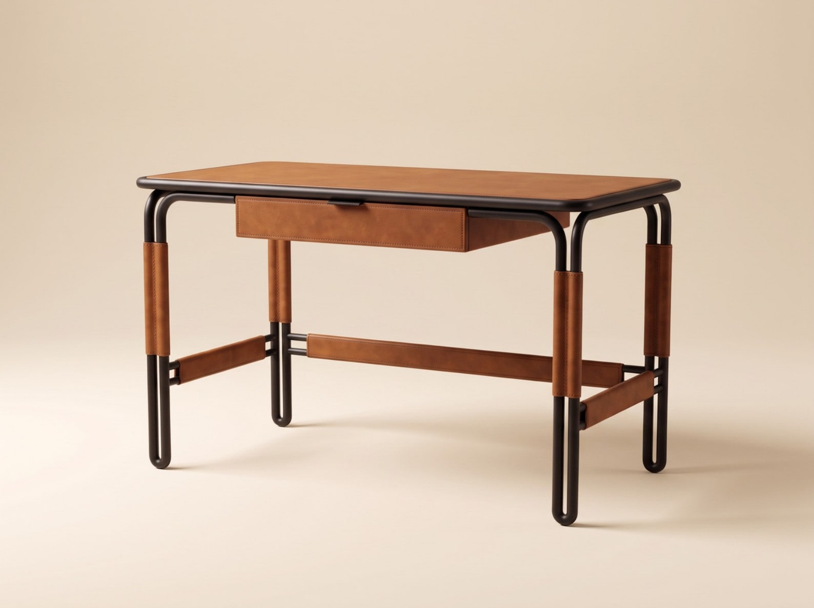 Jasmine Miller Saddle & Steel Writing Desk