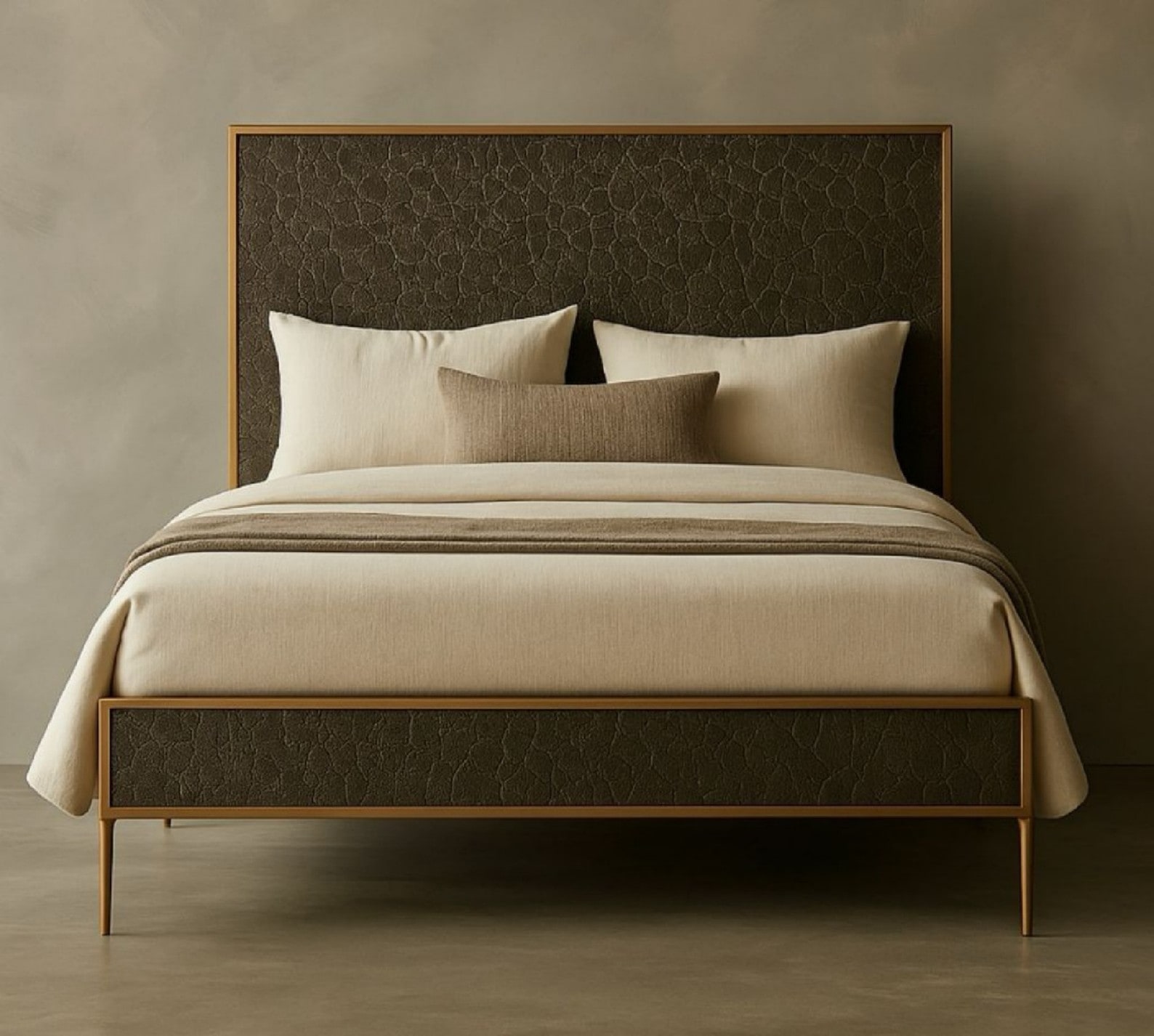 Jasmine Miller Crackle Leather & Metal Bed