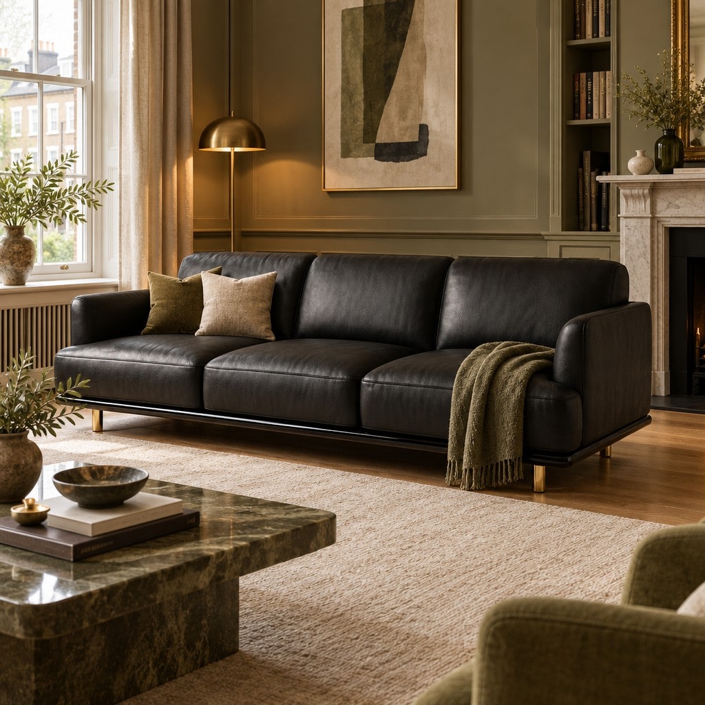 Jasmine Miller Leather & Gloss Sofa